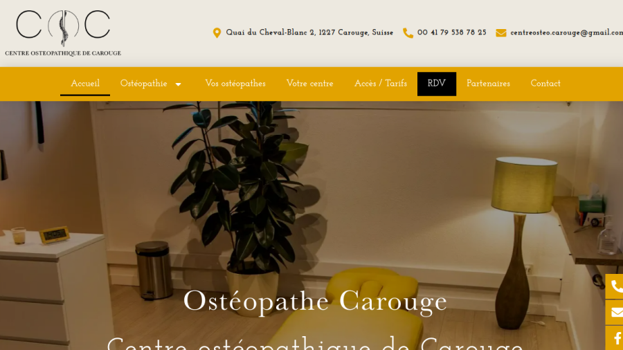 Aperçu du site Ostéopathe Carouge