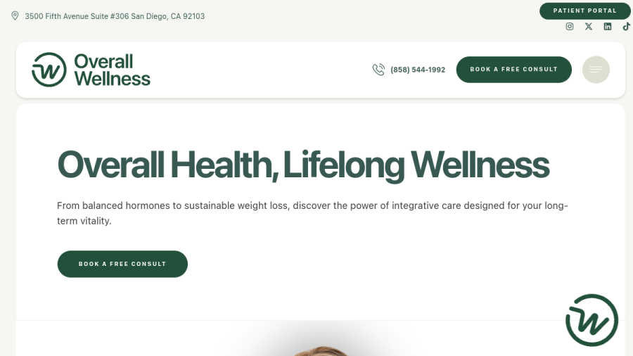 Screenshot of Overall Wellness website