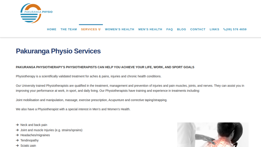 Pakuranga Physiotherapy website