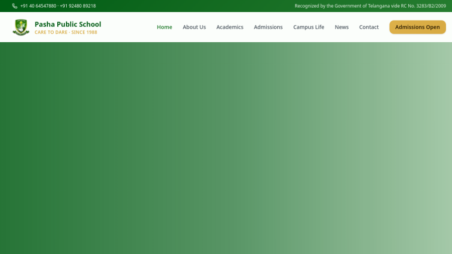 Pasha Public School website thumbnail