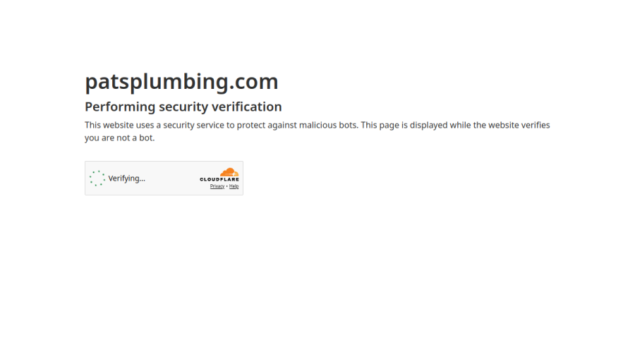 Pat's Plumbing website screenshot