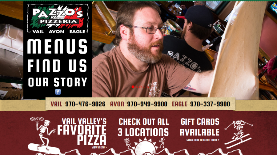 Pazzo's Pizzeria website