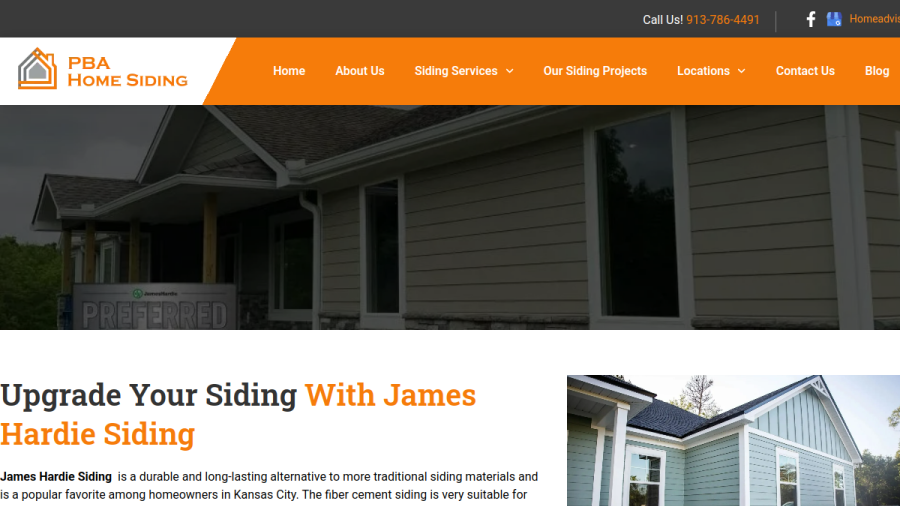 PBA Home Siding website