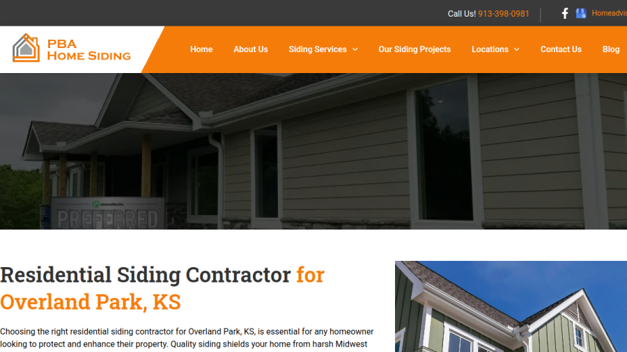 PBA Home Siding website