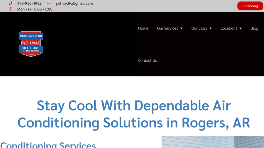 P&D HVAC website