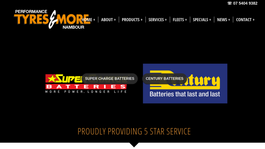Screenshot of the Performance Tyres & More website