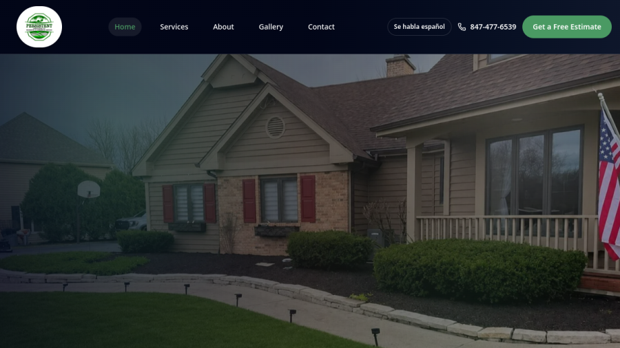 Persistent Landscaping website preview