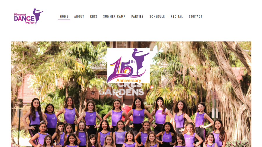 Screenshot of the Pinecrest Dance Project website