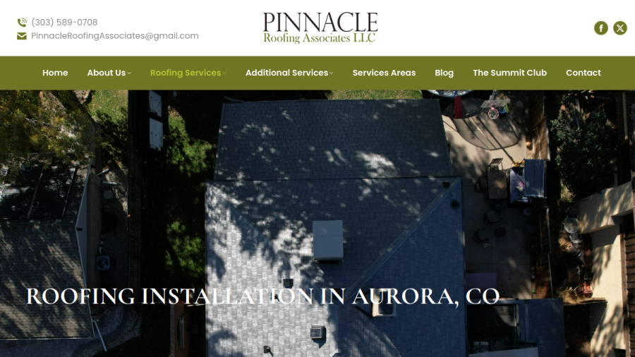 Pinnacle Roofing Associates LLC website