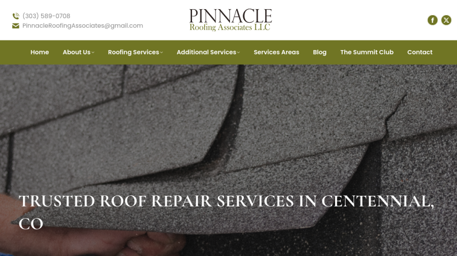 Pinnacle Roofing Associates LLC website