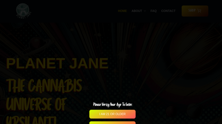 Screenshot of Planet Jane website