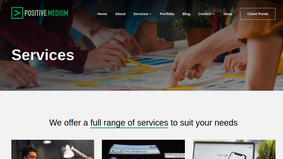 Positive Medium website