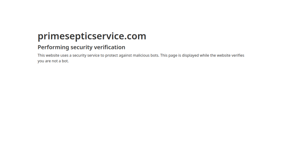 Screenshot of Prime Septic LLC website