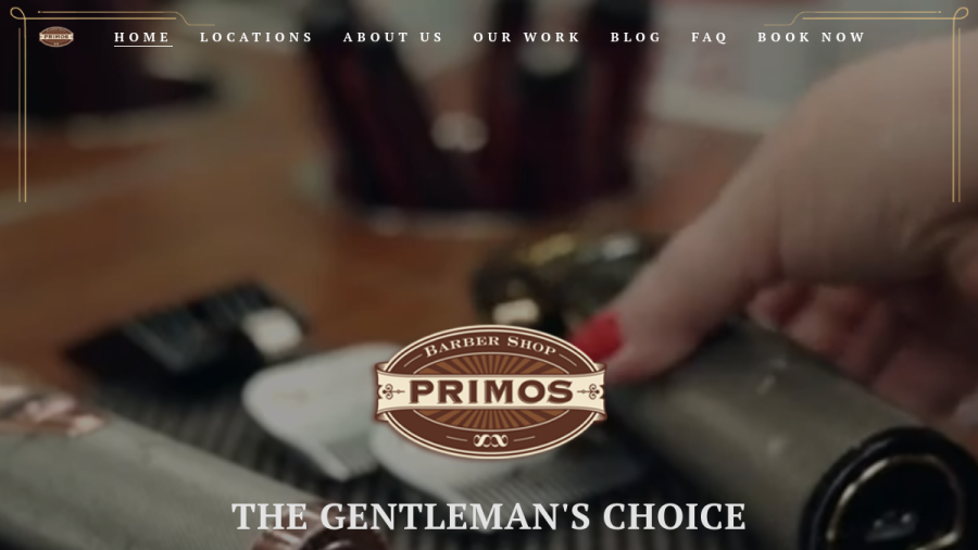 Screenshot of the Primos Barber Shop website