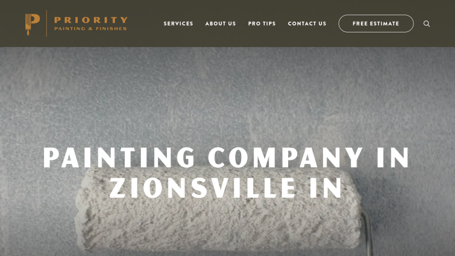 Screenshot of the Priority Painting & Finishes website