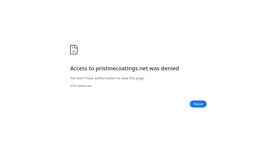 Screenshot of the Pristine Epoxy Floor Coatings website
