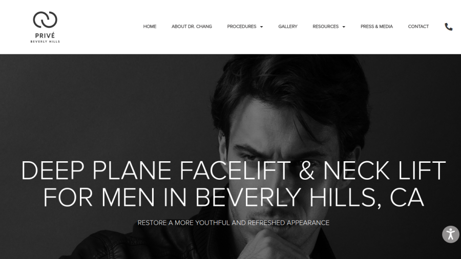 Screenshot of the Dr. Catherine Chang | Prive Beverly Hills website