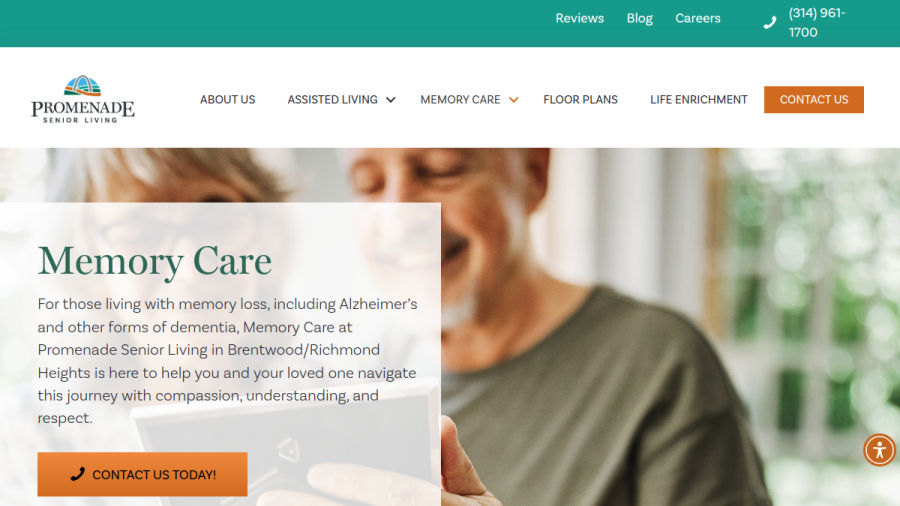 Promenade Senior Living website