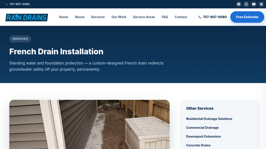 Rain Drains website