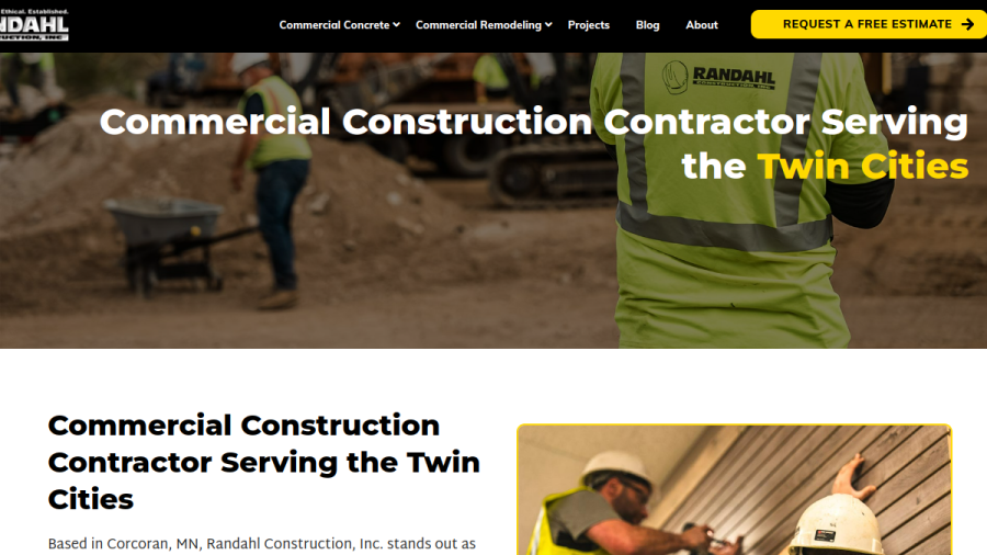 Randahl Construction, Inc. website