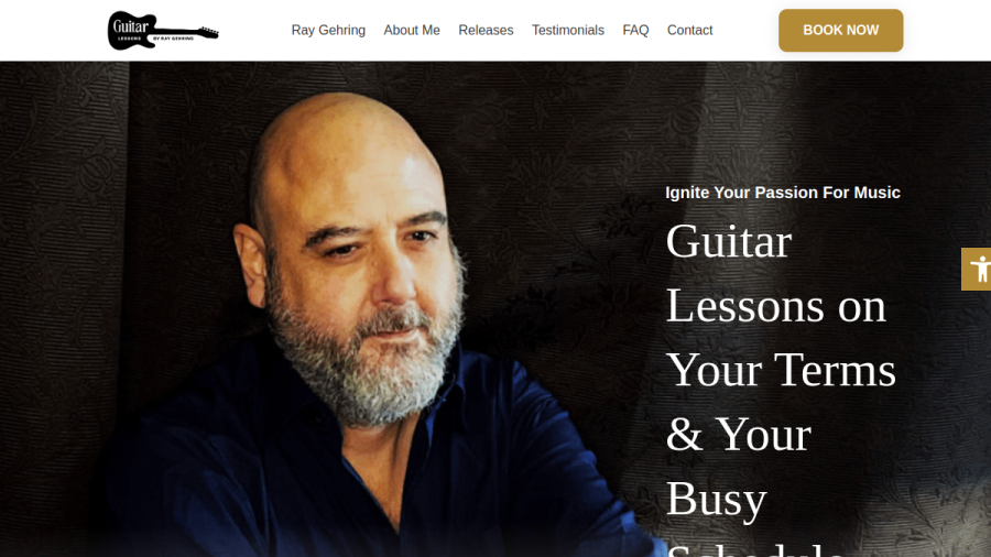 Screenshot of the Jazz Guitar Lessons Brooklyn NY website