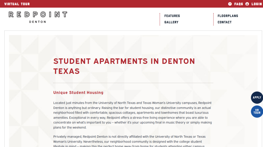 Screenshot of the Redpoint Denton website