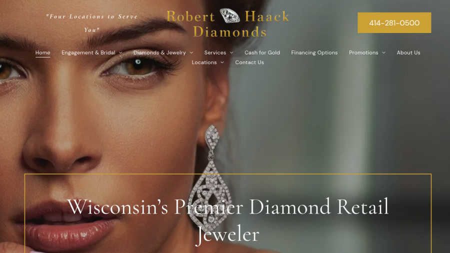 Screenshot of the Robert Haack Diamond Importers website
