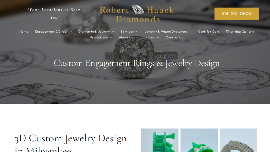 Screenshot of Robert Haack Diamond Importers website