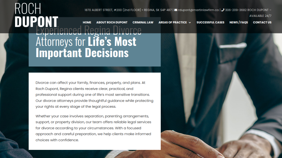 Screenshot of Roch Dupont website