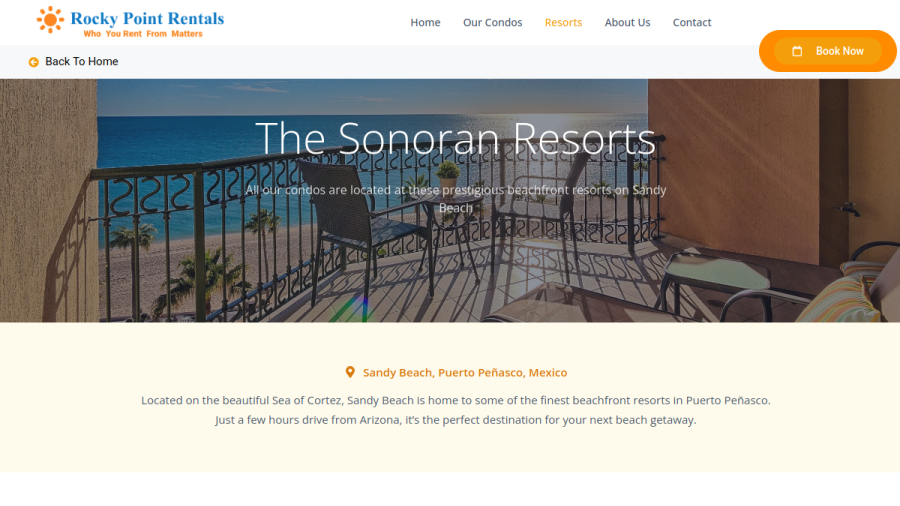 Rent My Rocky Point Condos website