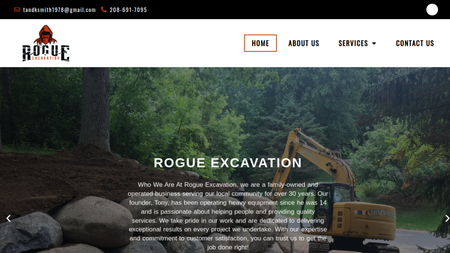Rogue Excavation website