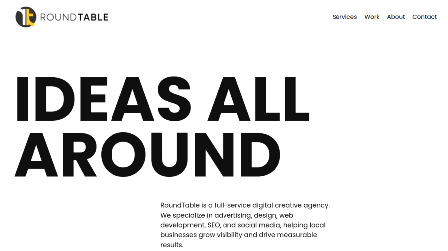 RoundTable Creative website
