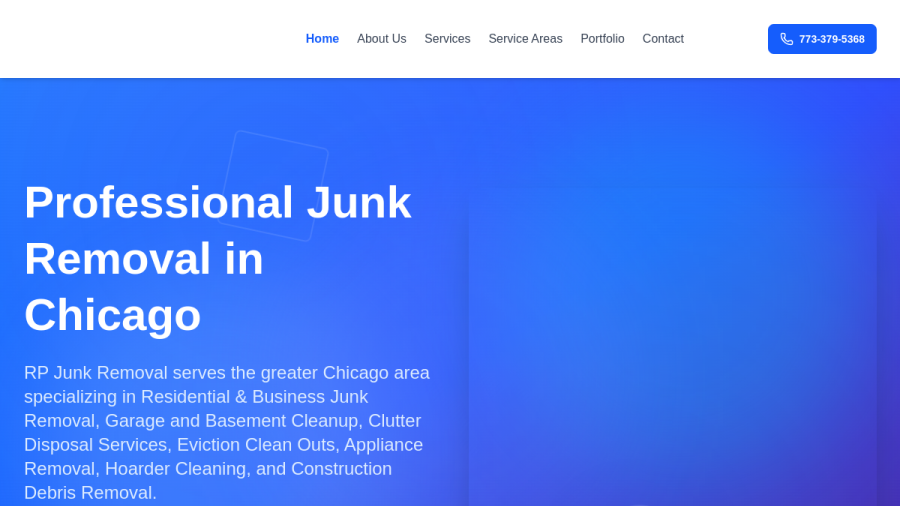 RP Junk Removal website preview