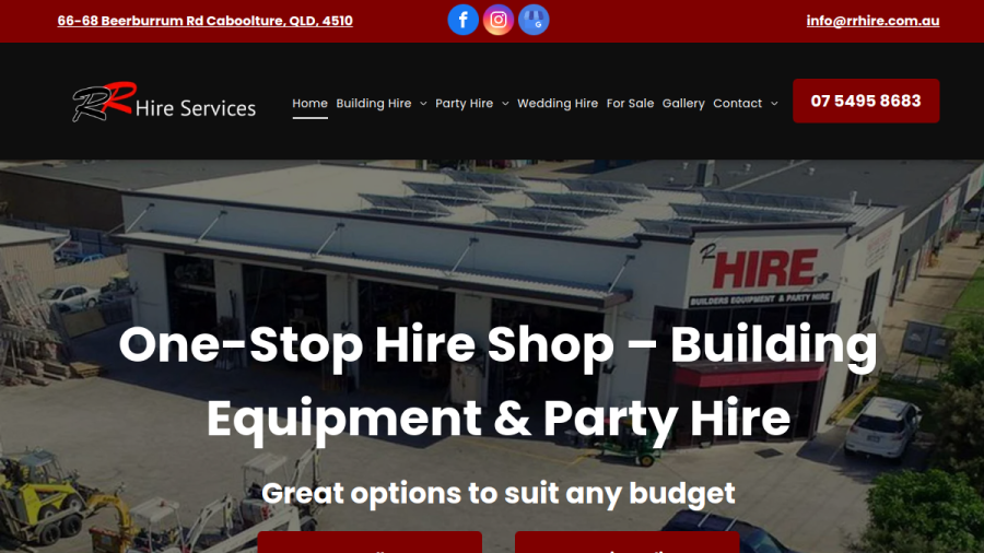 R & R Hire Services website