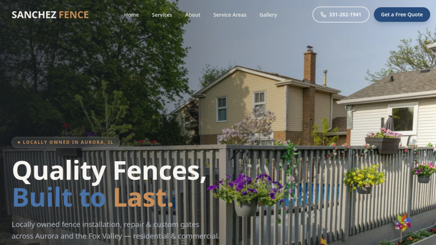 Sanchez Fence Co. website preview