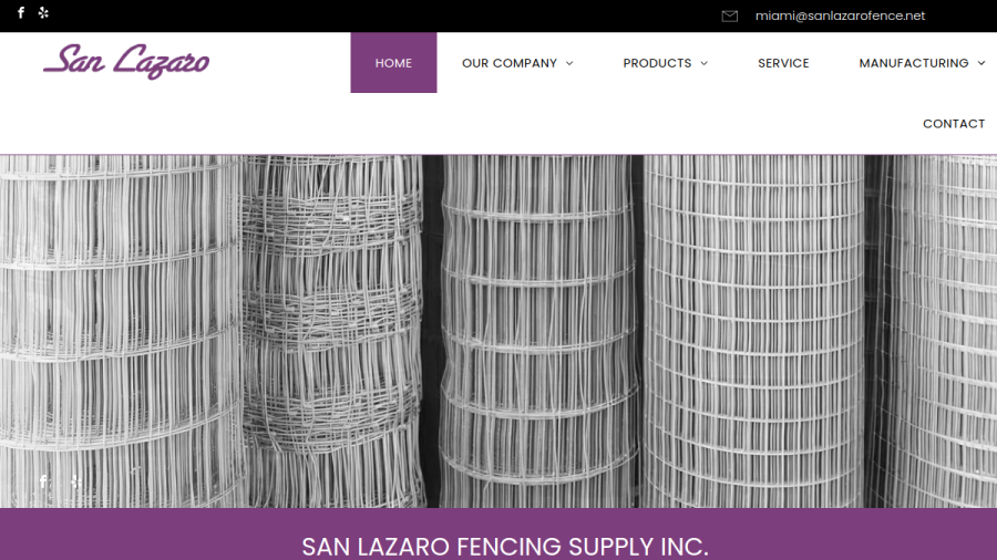 Screenshot of the San Lazaro Fencing Supplies, Inc website