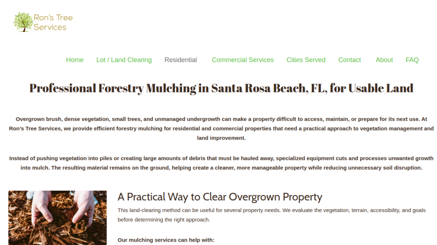 Ron's Tree Services website
