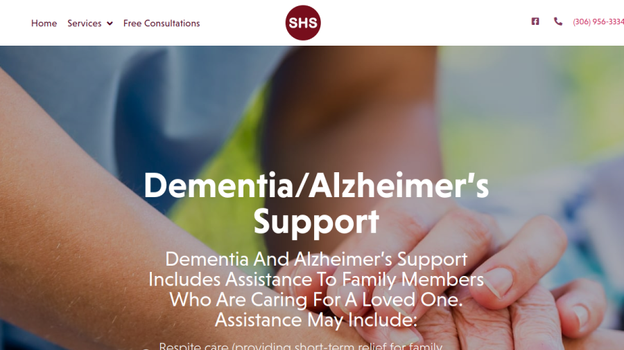 Screenshot of the Saskatoon Home Support website