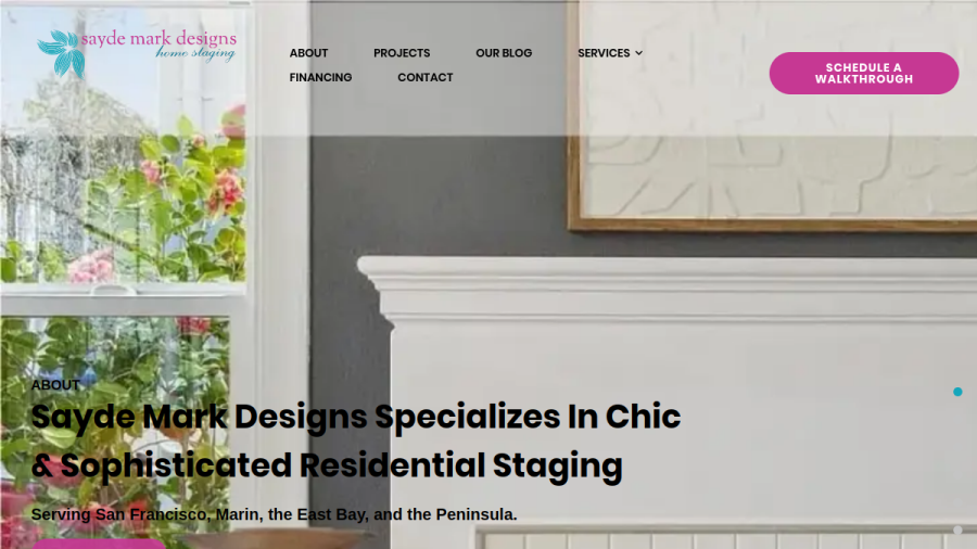 Screenshot of the Sayde Mark Designs website