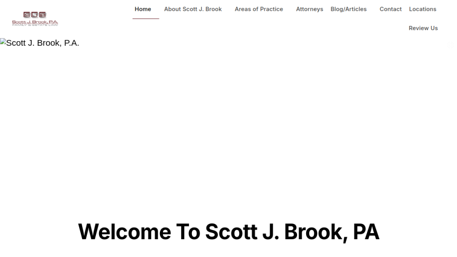 Screenshot of the Scott J. Brook, P.A. website