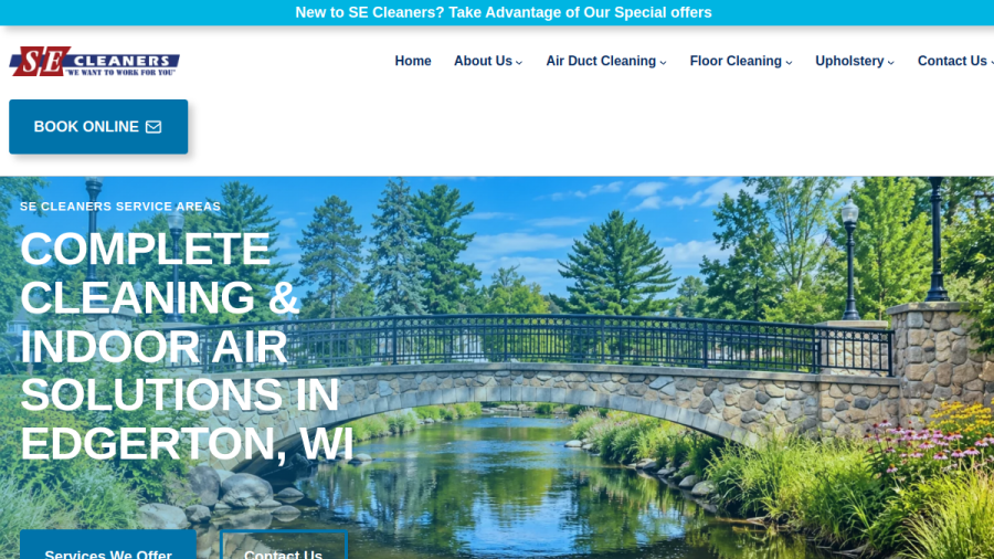 Screenshot of the SE Cleaners LLC website