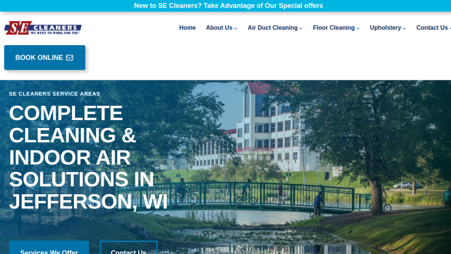 Screenshot of the SE Cleaners LLC website