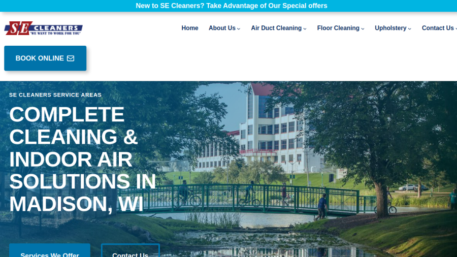 Screenshot of the SE Cleaners LLC website