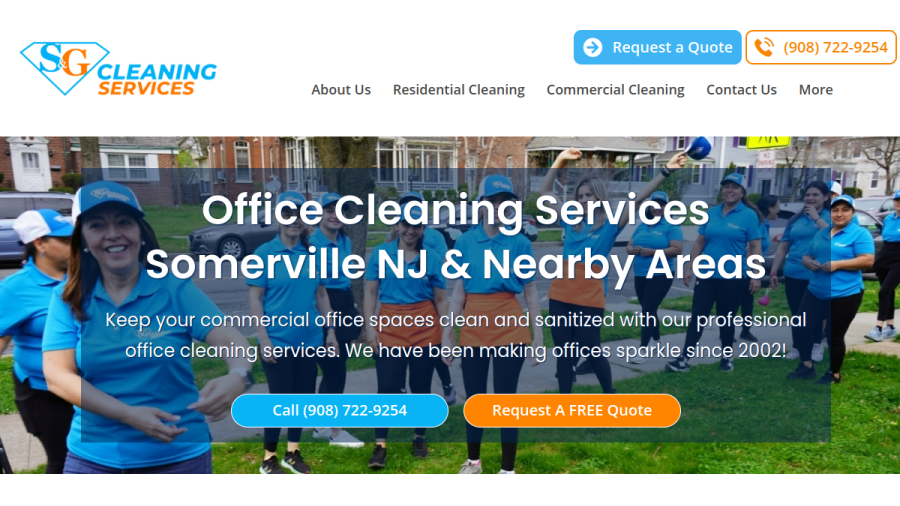 S&G Cleaning Services website