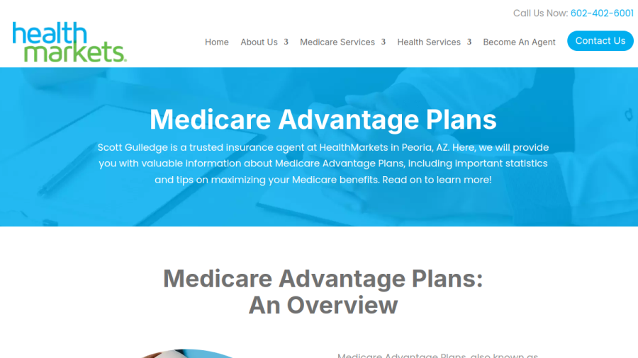 Screenshot of the HealthMarkets Insurance - Scott Gulledge website