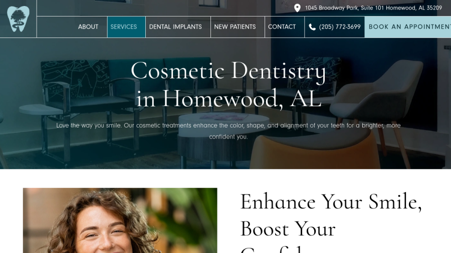 Shades Creek Dental website