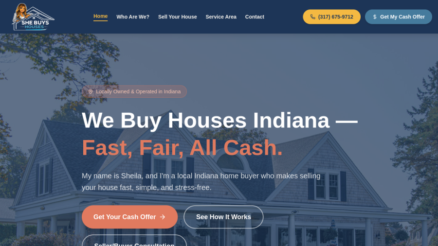 She Buys Indy Houses website preview