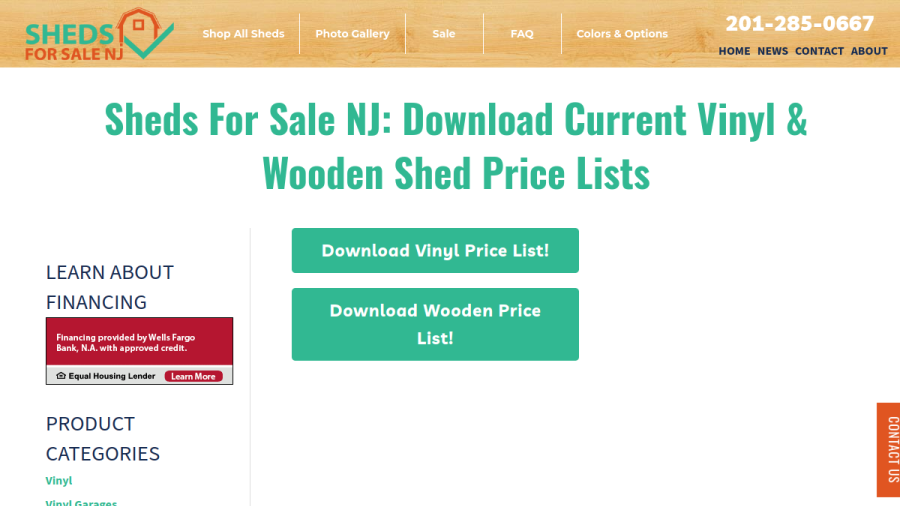 Sheds For Sale NJ website
