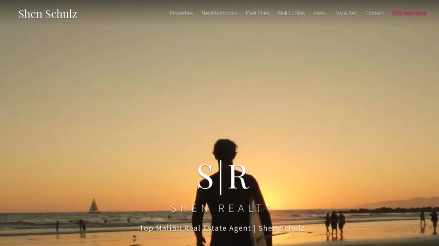 Website screenshot of Shen Schulz Realty