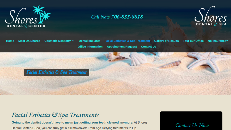 Screenshot of Dr. Shores & Dental Center website